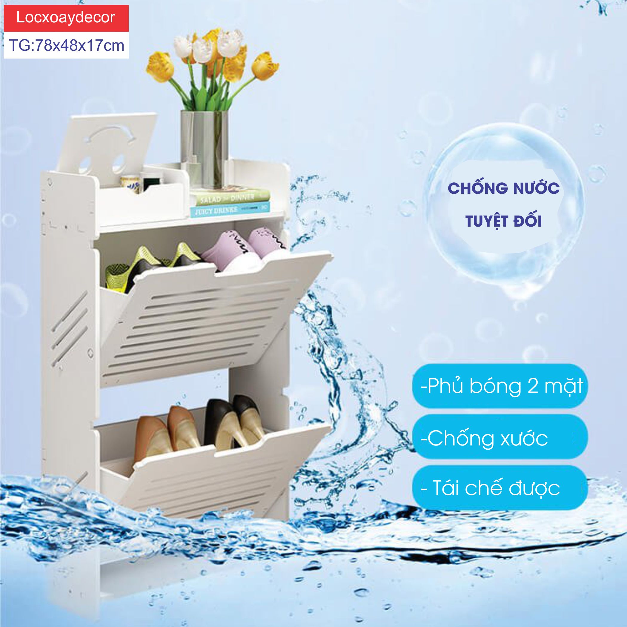 Tủ giầy siêu mỏng chứa 4-6 đôi giày dép